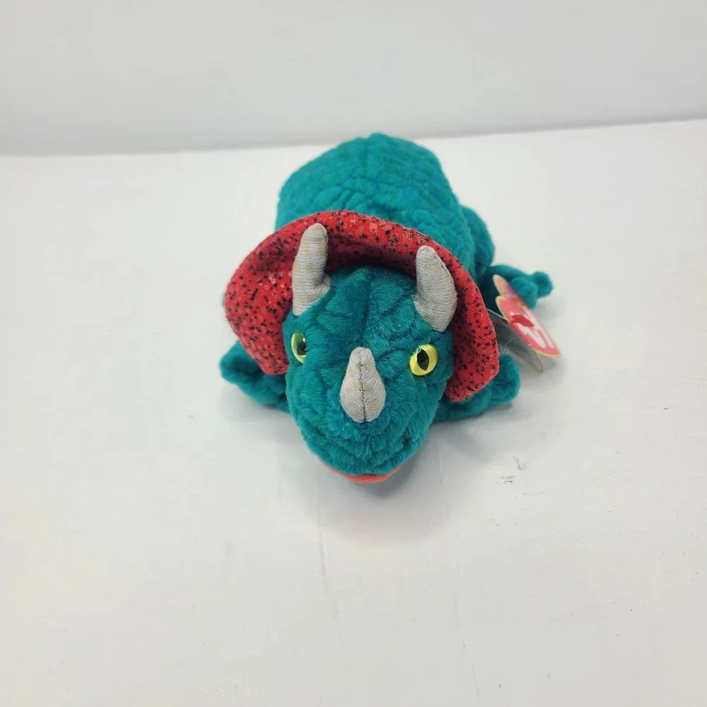 TY Beanie Baby Triceratops Hornsly Dinosaur Dino Bean Bag Plush Stuffed Toy 2000